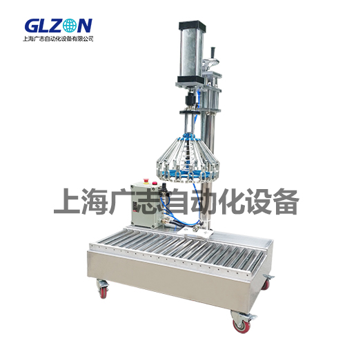 18-30L花篮桶自动压盖机 夹盖封口机 涂料铁桶自动灌装机